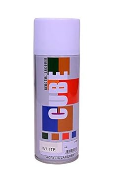 Cube Aerosol Spray Paint Can 400ml Multipurpose (WHITE)
