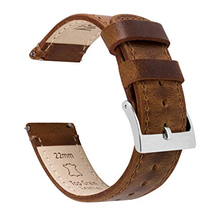 BARTON Quick Release - Top Grain Leather Watch Straps - Choice of Colour & Width - 18mm, 20mm or 22mm Bands