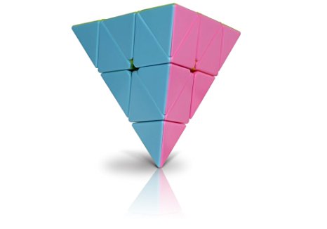 Playwin ® Aliens Speed Cube New Generation Triangle Pyraminx, 4 Color No-sticker. (Candied Color)