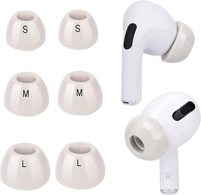 SOULWIT Memory Foam Ear Tips Replacement Compatible with AirPods Pro, 3 Pairs Noise Isolation Earbuds Eartips with Portable Storage Case (Assorted, Grey)