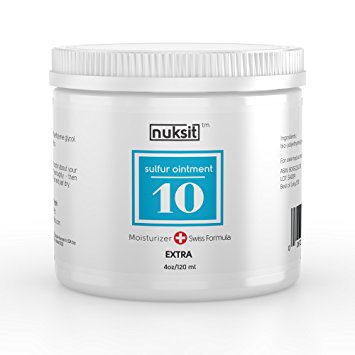 NUKSIT 10% Sulfur Ointment - Large tub 4oz., Powerful, Maximum Strength - Acne & Skin Care