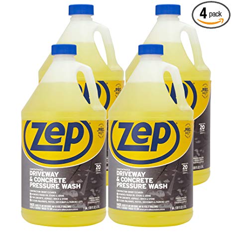Zep Driveway and Concrete Pressure Wash Cleaner Concentrate 128 Ounce ZUBMC128 (Case of 4) Pro Strength