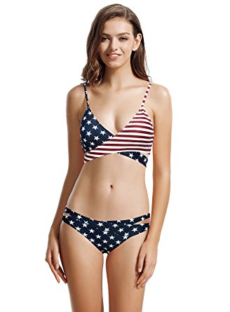 zeraca Women's Sexy Cutout Bottoms Wrap Bikini Bathing Suits