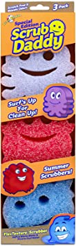 Scrub Daddy Sponge - Summer Shapes - Non- Scratch Scrubbers for Dishes and Home - 3ct