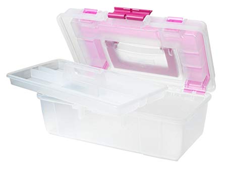 Creative Options 114-082 Molded Storage Craft Box with Lift-Out Tray, 13-inch