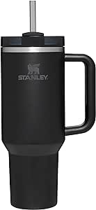 STANLEY Quencher H2.0 FlowState Tumbler 1.2L - Cold For 11 Hours - Iced For 48 Hours - Water Bottle with Straw, Handle and Lid - Dishwasher Safe - Travel Mug For Cold or Hot Drinks - Black Tonal