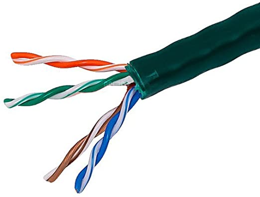 Monoprice 1000FT 24AWG Cat5e 350MHz UTP Solid, Riser Rated (CMR), Bulk Ethernet  Bare Copper Cable - Green