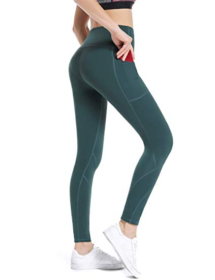 ALONG FIT High Waist Yoga Pants for Women Leggings with Side Pockets High Waisted Leggings