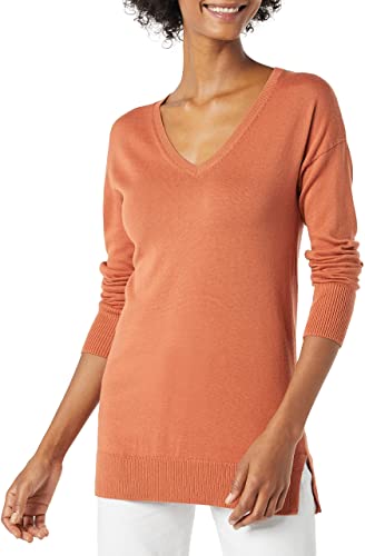 Amazon Essentials Womens Lightweight V-Neck Tunic Sweater