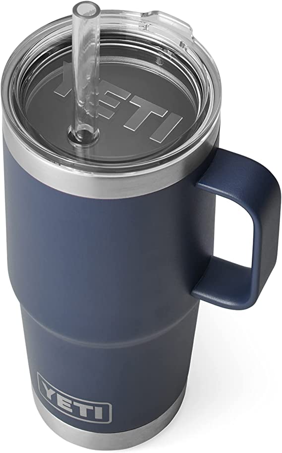 YETI Rambler 25 oz Straw Mug, Vacuum Insulated, Stainless Steel, Navy