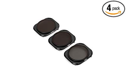 Tiffen Filters for DJI Mavic 2 Pro Drone Including Neutral Density (MAV2PRO3KIT) 3 Filters, Black, Compact (Pack of 4)