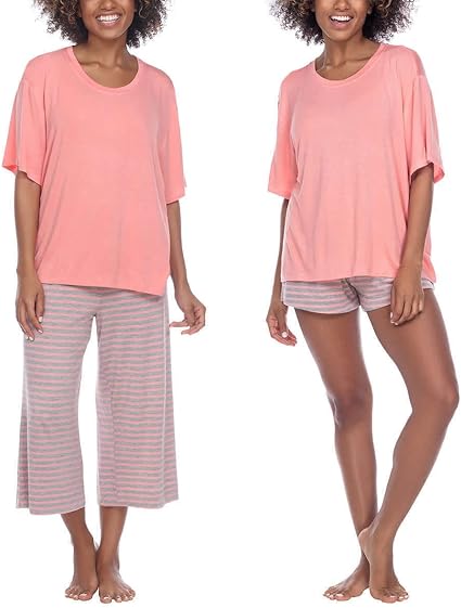 Honeydew Women's 3 Piece Super Soft Jersey Pajama Set