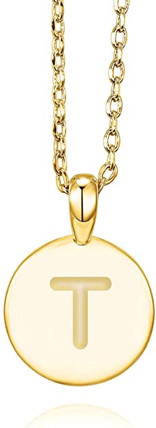 PAVOI 14K Rose Gold Plated Letter Necklace for Women | Gold Initial Necklace for Girls