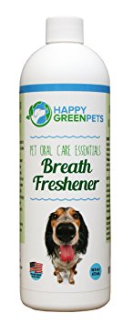 Happy Green Pets Dental Water Additive Breath Freshener Vet Recommended | Natural Formula For Cats & Dogs | Removes Plaque & Tartar, Improves Oral Hygiene & Gum Health, & Freshens Breath | Made In USA