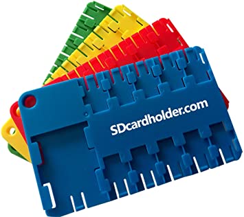 Micro Sd Card Holder Organizer 4-Pack (Assorted Colors)
