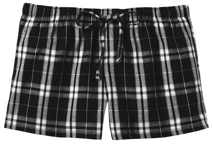 Ladies Soft & Cozy Plaid Flannel Pajama Boxer Shorts . Juniors Sizes: XS-4XL