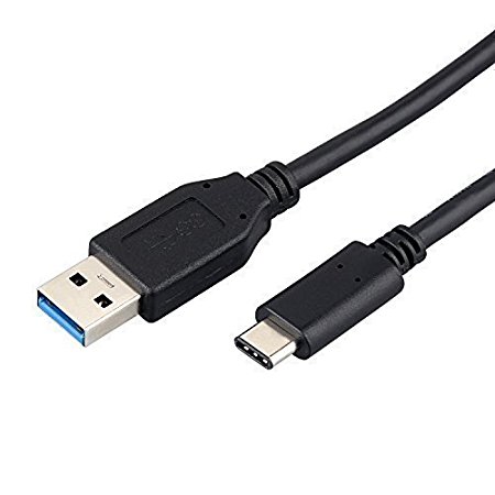 JoyNano USB 3.1 Type-C Male to USB 3.0 Type-A Male Sync & Charging Data Cable Reversible Design for Macbook Chromebook Pixel and other USB-C Compatible Devices 3.3ft/1m (C-A Black)