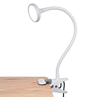 LEPOWER LED Clip On Lamp, 360° Angle Changeable Gooseneck, Brightness Changeable, 3W, Perfect Desk/Bed Lamp for Reading, Studying, Working