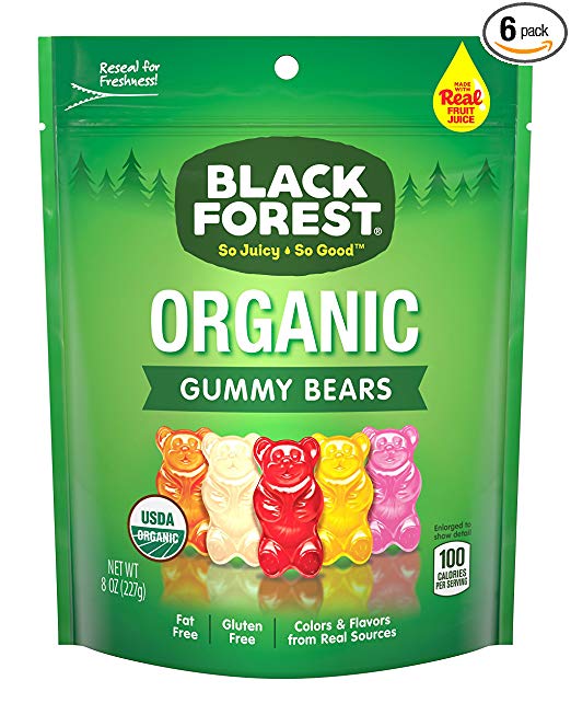 Black Forest Organic Gummy Bears Candy, 8-Ounce Bag (Pack of 6)