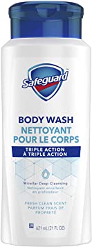 Safeguard Body Wash with Micellar Deep Cleansing Formula, Fresh Clean Scent, 621 ml