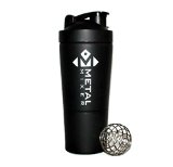 MetalMixer Original All-in-one System - Stainless Steel Shaker Bottle Built-in Mixing Lid and Twist-on Storage 24 Ounce
