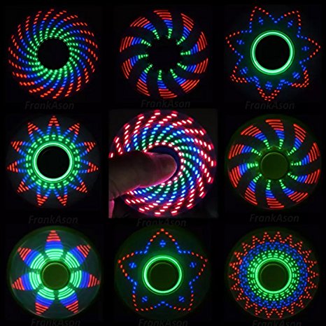 FlashFidget - "The Hypnotizing Fidget Spinner" with 18 Patterns LED Bright Lights - Anti-stress Hand LED Spinners - Amazing LED Light Up Spinners with Hypnotic Designs - Fidget Spinner