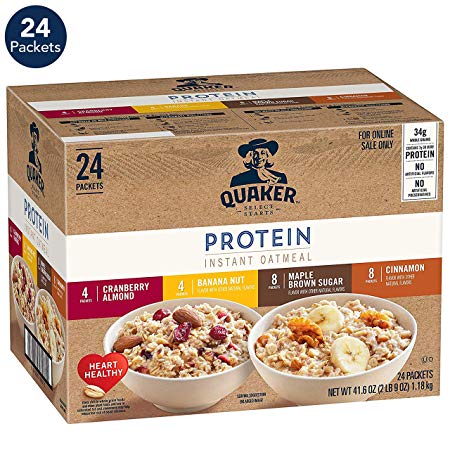 Quaker Instant Oatmeal, Protein Variety Pack, 24 Count