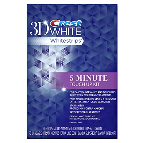 Crest 3D White Stain Shield 5 Minute Touch-Ups Teeth Whitening Strips, 56 Count