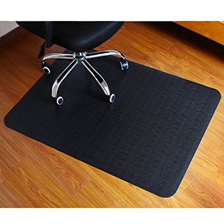 Polytene Office Chair Mat, 47"x35",Hard Floor Protection Only with Rectangular Shaped Anti Slide Coating on the Underside,Black