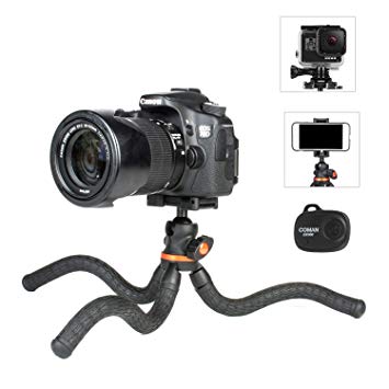Coman MT35 Flexible Camera Tripod Portable Phone Tripod Waterproof with Wireless Remote for iPhone,Samsung,Cameras,DSLR,Gopro