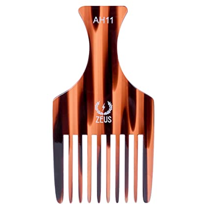 ZEUS Large Beard Pick, 5.25" - Best Smooth Anti-Static & Anti Frizz Thick or Curly Hair Tool, AH11