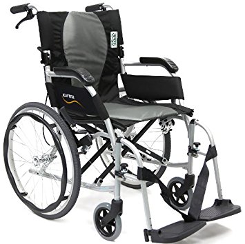 Karman Ergonomic Wheelchair Ergo Flight in 18 inch Seat, Pearl Silver Frame