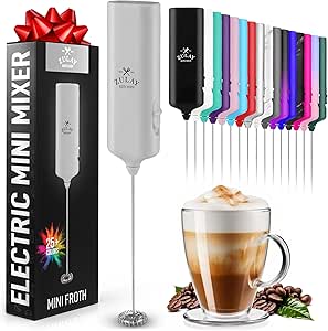 Zulay Kitchen Powerful Mini Milk Frother Handheld - Electric Hand Mixer - Portable Frother Wand for Coffee - Small Drink Blender for Lattes, Cappuccino, Matcha, Hot Chocolate, Creamer - Gray