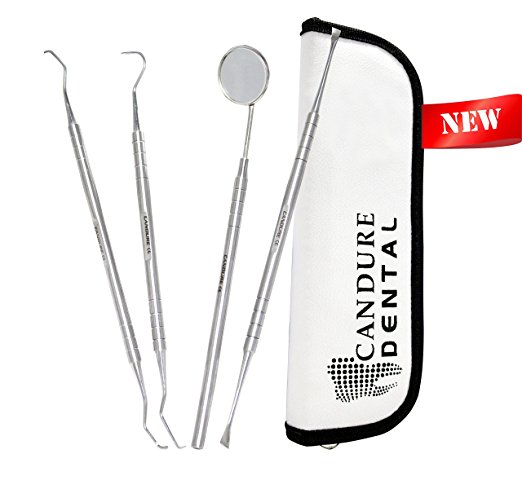 Dental Teeth Cleaning Set Probe Stainless Steel Instruments Pack of 4