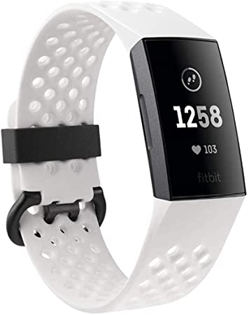 Fitbit Charge 3 Special Edition Fitness Activity Tracker Graphite/White Silicone, one Size, 0.06 Pound