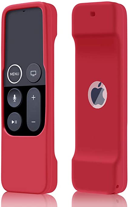 Case Compatible with Apple TV 4K/ 4th Gen Remote Light Weight Anti-Slip Shock Proof Silicone Cover for Controller for Apple TV Siri Remote - Red