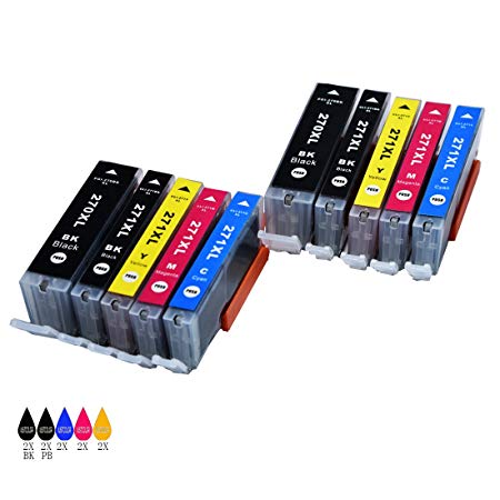 JUSTCOLOR Compatible Ink Cartridge Replacement for Canon PGI-270XL CLI-271XL 270 XL 271 XL for Canon Pixma MG6820 MG6821 MG7720 MG5720 MG5721 MG5722 TS5020 TS6020 Printer (2PGBK 2BK 2C 2M 2Y)