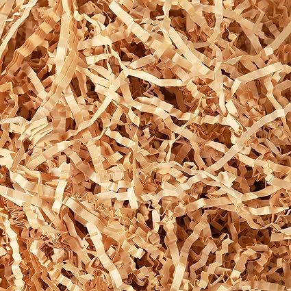 Outus 1LB Crinkle Cut Paper Shred Filler Shredded Paper for Gift Box Crinkle Paper Metallic Shredded Crinkle Cut Paper Easter Grass Tissue Paper for Wedding Birthday Wrapping Boxes Bags (Brown)