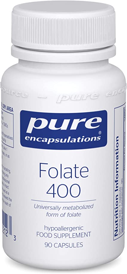 Pure Encapsulations - Folate 400 - Universally Metabolized Form of Folate - 90 Capsules