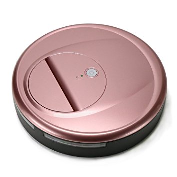 EVERTOP Robot Vacuum, High Suction Self-Docking Rechargeable Robotic Vacuum Cleaner with Drop-Sensing Technology Fur and Allergens, Designed for Hard Floor and Thin Carpet (D - Rose Gold)