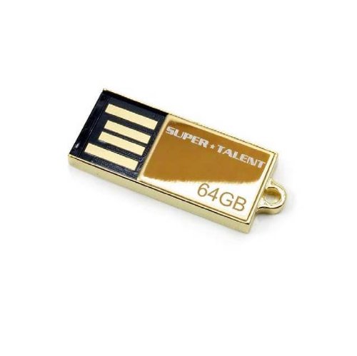 Super Talent Pico-C 64 GB Gold Limited Edition USB 2.0 Flash Drive, Rugged and Water Resistant (STU64GPCG)