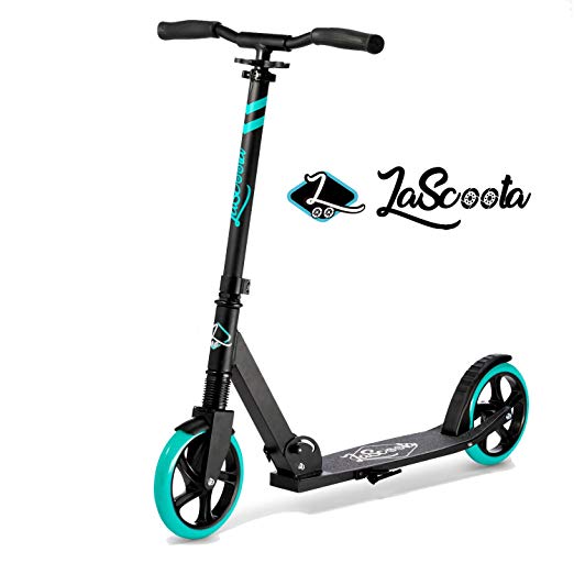 Lascoota Scooters for Kids 8 Years and up - Quick-Release Folding System - Dual Suspension System   Scooter Shoulder Strap 7.9" Big Wheels Great Scooters for Adults and Teens