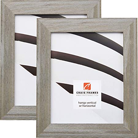 Craig Frames 7221063 14 x 18 Inch Picture Frame, Faux Barnwood Gray, Set of 2