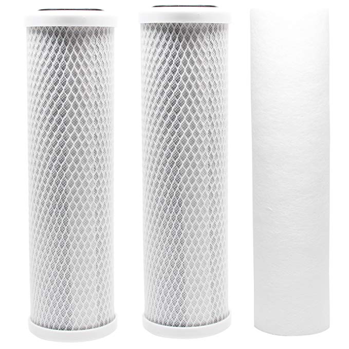 Replacement Filter Kit for Krystal Pure KR10 RO System - Includes Carbon Block Filters & Polypropylene Sediment Filter - Denali Pure Brand