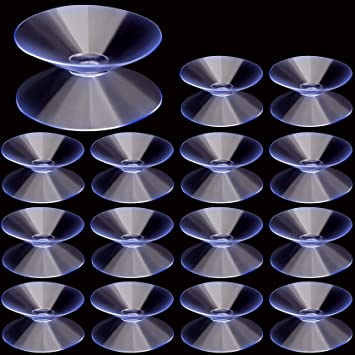 ANCIRS 30 Pack 30mm PVC Suction Cups for Glass Table Top, Double Sided Glass Table Bumpers, Transparent Table spacers for Home Hanging Kit