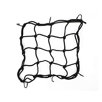 Cargo Net, CarBoss 15"X15" 6 Adjustable Hooks Stretches Carrier Bungee Net,Cargo Tie-Down Net Bungee Package Mesh for Motorcycle,Motorbike,Scooter,Moped,Quad Bike ATV - To Protect the Luggage (Black)