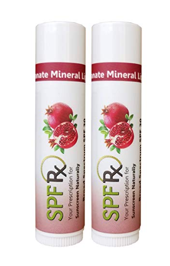 NEW! Pomegranate Lip Balm with Mineral SPF 30 & Vitamin E - Sunscreen with Organic Essentials (Shea Butter, Jojoba and Almond Oil) Natural Broad Spectrum Protection (2-pack - 0.15 oz Pomegranate)
