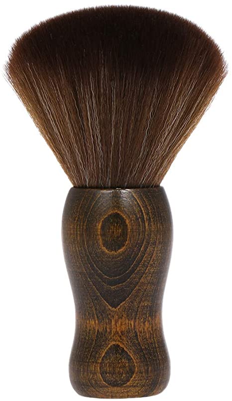 Anself Soft Barber Neck Face Duster Brush Cleaning Hairbrush Hair Sweep Brush Salon Household Hair Cleaning Brush Nylon Hair Wooden Handle (Type 1)