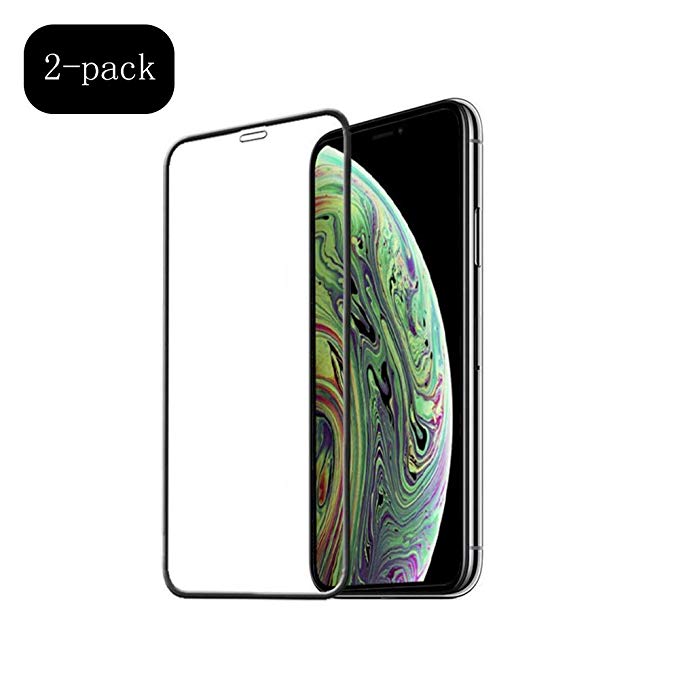 Screen Protector Compatible for iPhone Xs Max(2-Pack),Full Coverage,0.3mm Thin 9H Hardness,Case Friendly，Support 3D Touch,Anti-Scratch, Tempered Glass Screen Protector for iPhone Xs Max