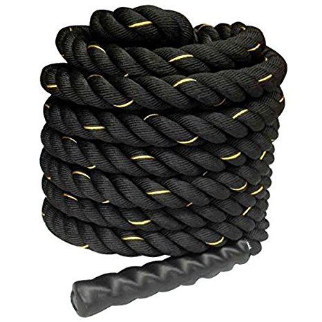 Yaheetech 1.5" Poly Dacron 30ft Battle Rope Exercise Workout Strength Training Undulation